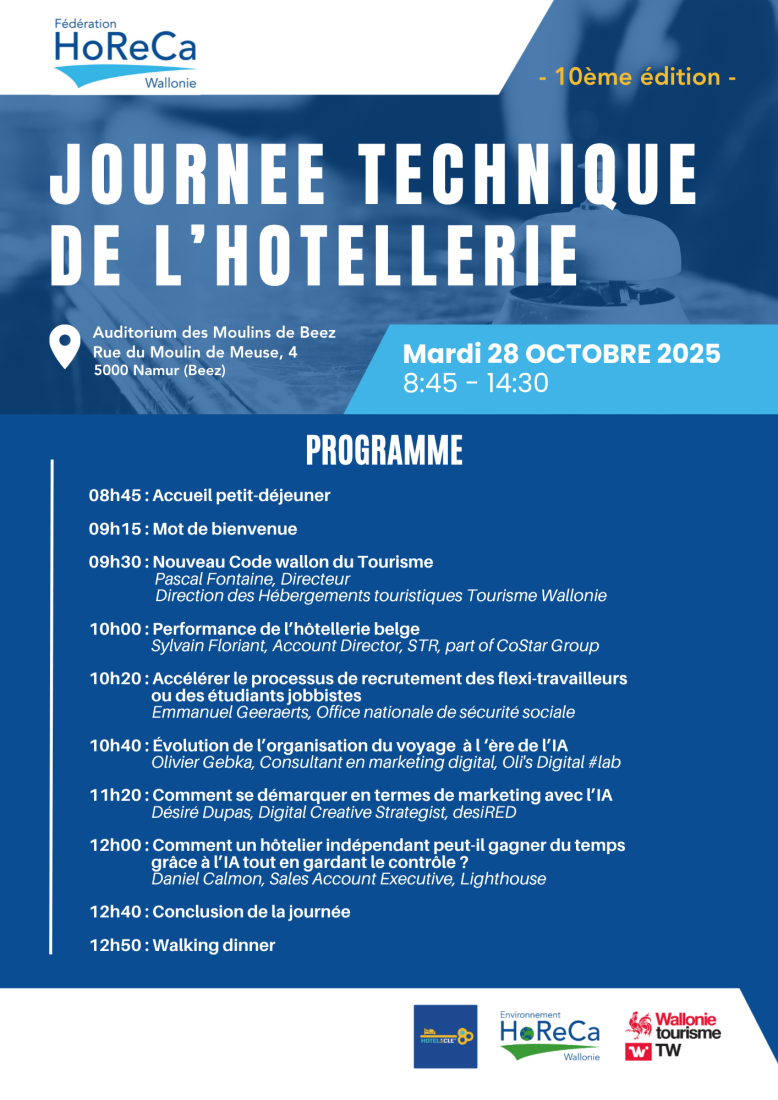 Programme de la 10ème édition de la Journée Technique de l'Hôtellerie